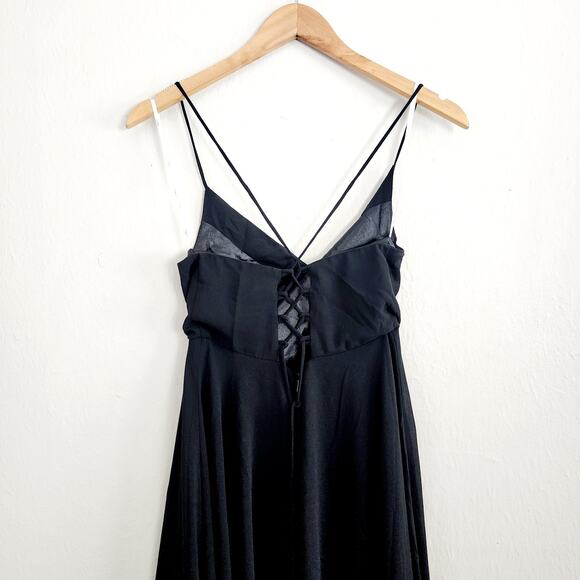 Lulus Romantically Speaking Black Cowl Neck Lace-Up Maxi Dress - Picture 10 of 11